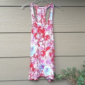 Supre red floral dress S racerback summer lightweght